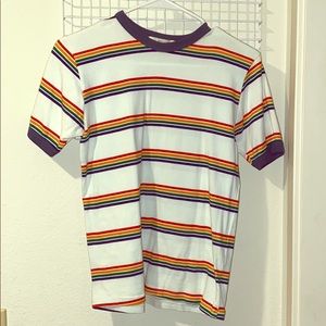 Casual rainbow striped tee